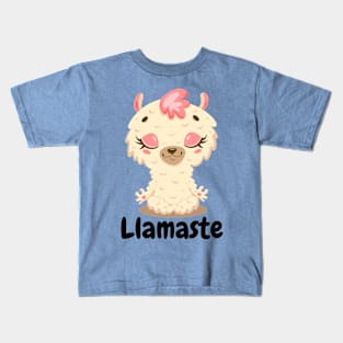 Llamaste Llama Namaste Yoga Llama Kawaii Cute Llama Funny Llama Kids T-Shirt